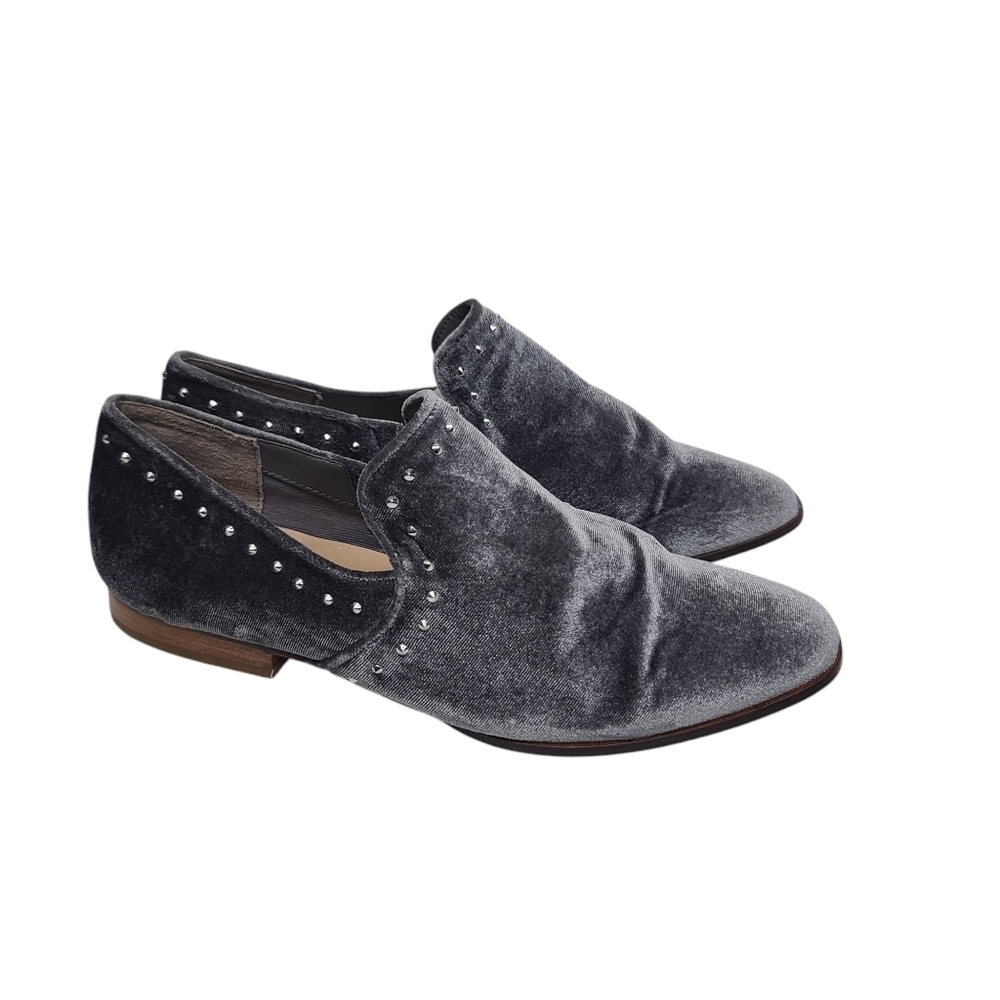 Steven By Steve Madden Archie Gray Velour Stud Loafers 9